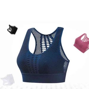 Women Bras Grid Yoga Under wear Padded Crop Tops Underwear Gym Top Sport Bra Breathable Fitness Running Vest Bras Sports Type VTMTB1745