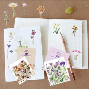 Gift Wrap Scrapbooking Stickers Aesthetic Flowers Diy Waterproof Transparent Diary Decoration Journal Sketchbook Planner