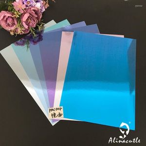 Gift Wrap 6Colors X 2Sheet Cardstock Paper Card Stock Mirror Blue Sky Color Shades A4 250GSM Scrapbooking Pack Craft Pad AlinaCraft
