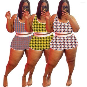 Agasalhos femininos Conjuntos de verão Conjuntos femininos Bodycon Plus Size Crop Top e Shorts Agasalho Sexy Biker Conjunto de 2 peças por atacado Drop