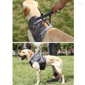 Dog Collars Pet Reflective Harness Medium Big Dogs Walking Running Vest No Pull Heavy Duty Hand Control Camouflage Print Accessories