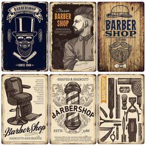 Classic Barber Shop Vintage Metal Painting Wall Poster Shave & Haircut Tin Signs Bar Pub Home Decor Wall Plates Art Crafts 20x30cm HISIMPLE