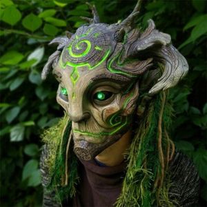 Party Masks Forest Spirit Mask Green Tree Old Man Scary Horror Zombie Spooky Ghost Halloween Creepy Demon Masque Carnival Party Props 220915