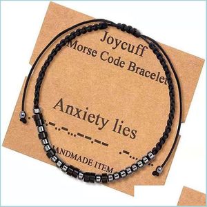 Charm Bracelets Handmade Morse Code Bracelets In My Heart Lover Friendship Bracelet For Women Men Bff Charm Chain Jewelry Promise Gif Dhje2