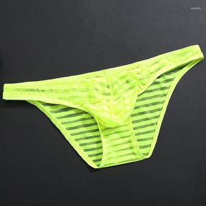 UNDUPANTS Çizgili Şeffaf İç çamaşırı Erkekler Seksi Mesh Brifings Düşük Beled Borçlu Koruma İnce Hızlı Kuru Panties A50