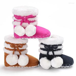 Botas 0-18m de neve fofo algodão quente bebê macio solado de inverno sapatos para bebês para meninas anti-deslizamento botas de natal