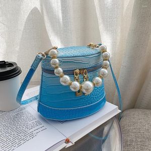 Evening Bags Boutique Recommended Fashion Portable Round Barrel Female Bag 2022 Gradient Stone Pattern Single Shoulder Messenger