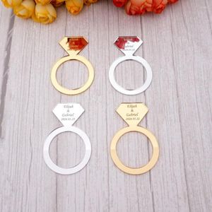 Party Supplies 6pcs/Lot Personligt namn Servett Ring Engagementtabell Prydnad Custom Place Card Diamond Holder Decor