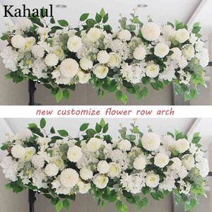 Faux Floral Greenery 100 cm and 50 cm custom artificial flowers for wedding wall arrangement supplies silk peonies fake flower row arch background decor J220906