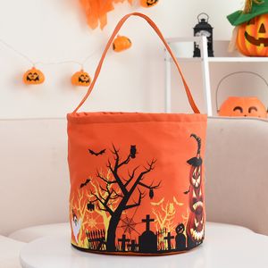 Halloween glowing pumpkin bag holiday party supplies basket children's portable candy bag Mid-Yuan Festival handbag bucket decoration props