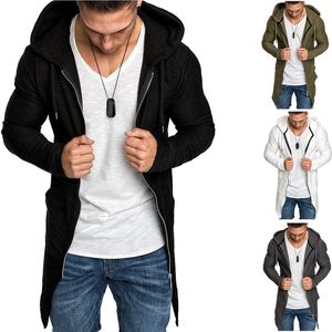 Herr ull blandar zogaa män tröja hip hop mantel hoodies märke mode mode män skarv huva fast trenchock jacka cardigan lång ärm 220915