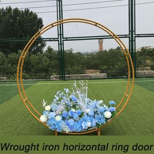 Party Decoration Wrought Iron Circle Arch Ring Double Rod Wedding Frame Background Flower Stand Props