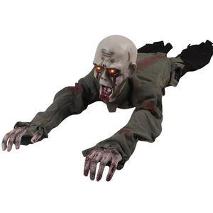 Party Decoration Scary Halloween Crawling Ghost Electronic Creepy Bloody Zombie With LED Eye Prop 220915