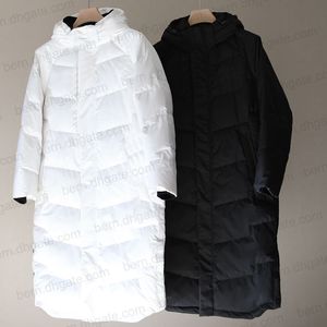 Premium Winter Coats Warm Long Down Jacket for Men Women Black and White XS-XXL