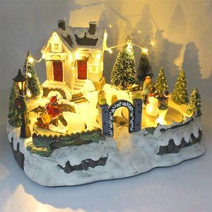 Party Decoration Glowing Music Garden Landscape House Christmas Ornaments Xmas Box Harts Craft Village Romantic Miniature