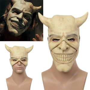 Maski imprezowe film Czarny telefon The Grabber LaTex Mask Cosplay Cosplay Adult Unisex Demon Scary Maski Halloween Akcesoria Props 220915