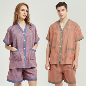 Męska odzież sutowa bawełniana piżama sceny kobiety miękkie mody plus size męskie garnituru 2pcs seksowna letnia