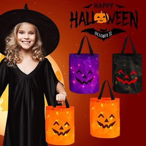 2022 nuove forniture per feste di zucca incandescente di Halloween sacchetto di caramelle fantasma strega tote bag decorazione oggetti di scena