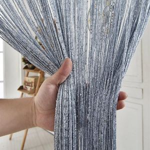 Curtain 1m 2m Silver Silk Thread Valance Wedding Living Room Hanging Decor Door Shiny Tassel Divider