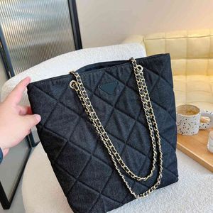 Totes Large Capacity Diamond Denim Tote Bag Women Handbag Shopping Bags Designer Handbags Messengers Crossbody Bag Purses 220721