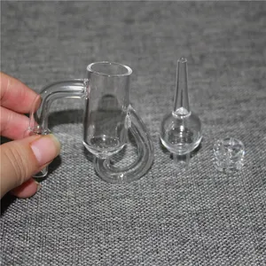 Rökning Diamond Knot Loop Quartz Bangers 10mm 14mm 18mm Manlig kvinna 45 90 Quartz Banger Nails For Glass Bongs Dab Rigs Ash Catcher