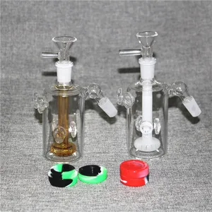 Blue Glass Ash Catcher för Bong Hookahs Water Pipes Reclaim Lacunaris Inline Honeycombs Ashcatcher i 14mm eller 18mm