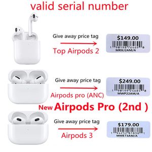 New AirPods Pro 2nd AirPods 3 Wirless Earpons ANC AIR PODS GEN 2 3 4 IN-EIR検出H1チップ透明bluetoothヘッドフォンワイヤレス充電AP3 AP2価格タグ