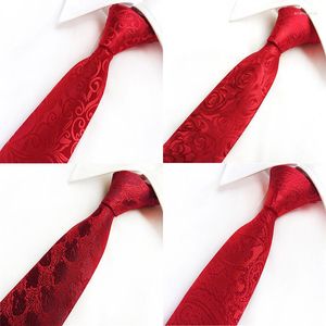 Bow Ties Fashion Paisley Floral For Men Red Necktie Repp Striped Neck Tie Men's Wedding Suit Accessories A058