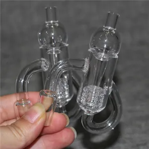 Rauchender Quarz-Diamant-Loop-Banger, Nagelöl-Knoten-Recycler, Quarz-Banger mit Glas-Vergaserkappe für Wasserpfeifen-Bong, Aschefänger