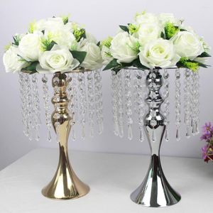 Decoraci￳n de fiestas XQuisite Flower Vase Twist Shape Stand Golden/ Silver Wedding/ Table Centropiece de 52 cm de altura Decoraci￳n del hogar