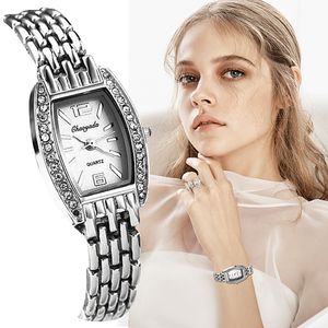 Женщины серебряные браслеты часы Quartz Fashion Watches Girl Ladies Birstwatch