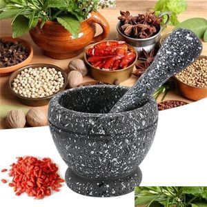 Mills Spice Crusher Resin Bowl Mortar Pestle Pepper Herbs Grinder Garlic Mixing Press Kitchen Tools Drop Delivery 2021 Home Garden Ki Dhqc7