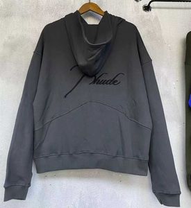 Herrtröjor tröjor hög version tidig höststil meichao rhude broderad brev hoodie zip cardigan frerry coat 22