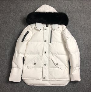 Uomini 3q in pelliccia scenografo scambiatore imbottito cappotto inverno con cappuccio tasche con cerniera esternamente