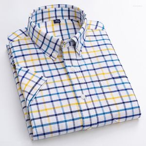 남자 드레스 셔츠 남자 남성 남성 여름 면화 짧은 슬리브 옥스포드 단단한 단순한 편안한 패션 셔츠 슬림 핏 남자
