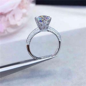 Anello con diamante moissanite abbagliante - 1CT 3CT 5CT Taglie D Colore Elevata purezza - Gioielli di lusso in oro 18 carati per feste di compleanno da donna