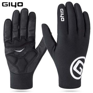 Equipment GIYO Winter Padded Fleece Cycling Bike Bicycle Full Finger Touch Screen Gloves Water Resistant