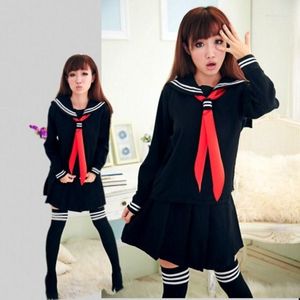 Roupas Defina os uniformes de moda de moda de marinheiro da escola japonesa para meninas de cosplay Suit 3 PCs / Set