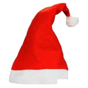 Party Hats Christmas Santa Claus Hats Red Cap Party Non-Woven Fabric Hat Costume Xmas Decoration For Kids Adt Supplies Drop Delivery Dh14B