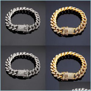 Tennis Gold Sier Tennis Bracelets Diamond Out Sain Out Miami Cuban Link Bransoletka Męska Biżuter