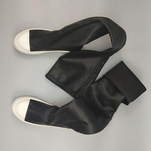 Overknee-Stiefel, langer Stiefel, kniehoch, schwarz, Designer-Damen-Plattform für Damen, Kalbsleder, Plateau-Absatz, Ritter-Cowgirl-Stiefeletten, elastisch