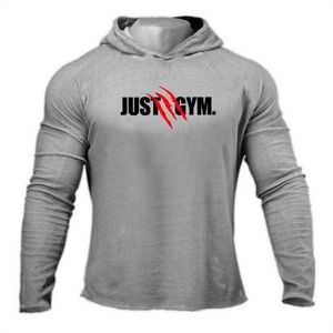 Men's TShirts Mens Hooded T Spring Slim Fit O Neck Tshirt Men Sports Running Long Sleeve Gym Bodybuilding Tee Tops Fitness tshirt 220915