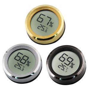 3 Colors Cigar Humidor Hygrometer Gauge Thermometer Mini Digital LCD Display Convenient Temperature Sensor Round Humidity Meter