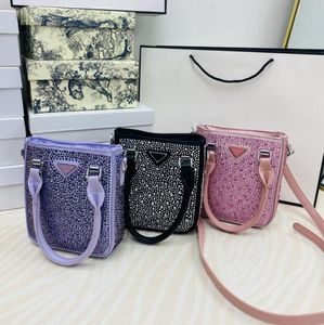 Rhinestone Tote Bag Fashion All-Match Mini Handbag Casual Shoulder Crossbody Phone Bags