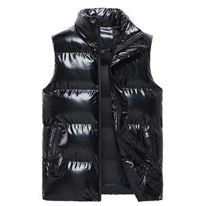 Men's Vests Aiwetin men Winter Vests Hooded women Short Bright Color Vest Cotton Padded Jacket Sleeveless Female Winter Waistcoat Vest 220915