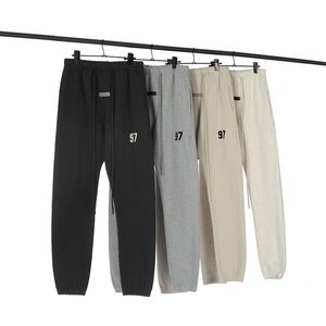 Autumn Winter Pant masculino Jogadores de comprimento total preto calça calçada calça calça calças de roupas esportivas de cães de algodão da cintura elástica da cintura elástica