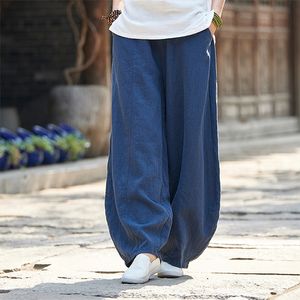 Women's Pants Capris Women Japan Style Solid Single Cotton Linen Pants Loose Casual Long Bloomers Elegant Spring Autumn Meditation Oversized Trouser 220915