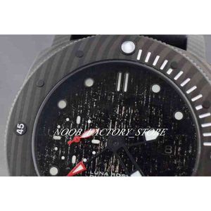 ファッション高品質の時計高級クラシックPオートマチックムーブメント47mmカーボテック反時計回りの黒いラバーストラップダイビングメンズウォッチlyb4
