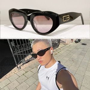 Moda küçük kedi göz güneş gözlüğü Kayıp bant koleksiyonu kadınlar retro metal mektup logosu 0236 Shades UV400 trend erkekler punk perçinler güneş gözlükleri gözlük