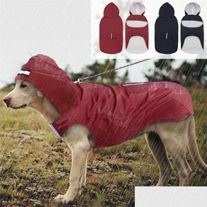 Dog Apparel Pet Large Dog Raincoat Waterproof Big Clothes Outdoor Coat Rain Jacket For Golden Retriever Labrador Husky S Xl Xl Drop Dha4W